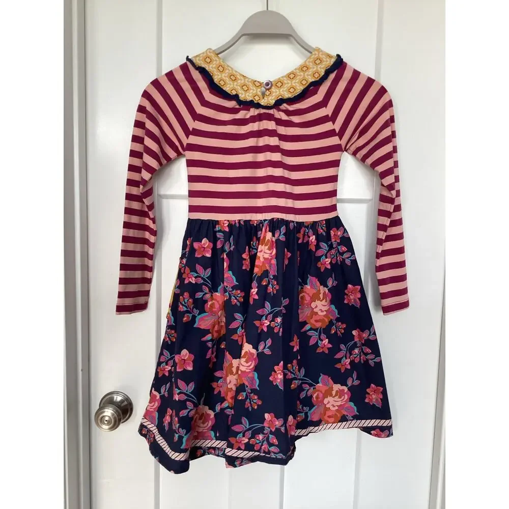 Wildflowers‎ Pink Yellow Floral Dress Girls Size 10 long sleeve